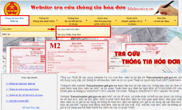Trang web tra cứu hóa đơn điện tử
